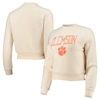 ALTERNATIVE APPAREL ALTERNATIVE APPAREL CREAM CLEMSON TIGERS ECO-TEDDY BABY CHAMP TRI-BLEND SWEATSHIRT