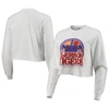 IMAGE ONE WHITE CLEMSON TIGERS RETRO CAMPUS CROP LONG SLEEVE T-SHIRT