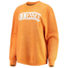 Pressbox Women's Tennessee Orange Tennessee Volunteers Comfy Cord Vintage-like Wash Basic Arch Pullover Sweat In Tennessee Orange