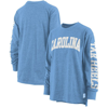 PRESSBOX PRESSBOX CAROLINA BLUE NORTH CAROLINA TAR HEELS PLUS SIZE TWO-HIT CANYON LONG SLEEVE T-SHIRT