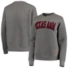 Pressbox Women's  Heather Charcoal Texas A&m Aggies Moose Quilted Pullover Sweatshirt In Heather Gray