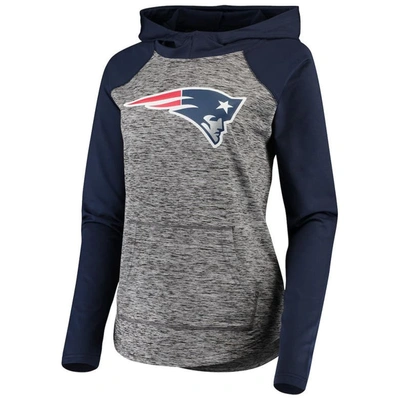 G-III 4HER BY CARL BANKS G-III 4HER BY CARL BANKS HEATHERED GRAY/NAVY NEW ENGLAND PATRIOTS CHAMPIONSHIP RING PULLOVER HOODIE