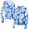 New Era Women's Royal Los Angeles Dodgers Tie-dye Fleece Full-zip Hoodie In Royal