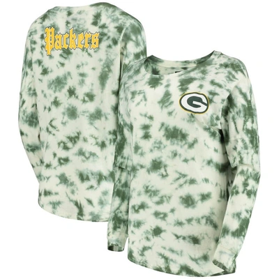 New Era Women's  Green Green Bay Packers Tie-dye Long Sleeve T-shirt