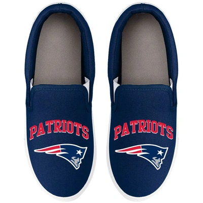 Foco Women's  New England Patriots Big Logo Slip-on Sneakers In Navy