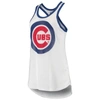 G-III 4HER BY CARL BANKS G-III 4HER BY CARL BANKS WHITE CHICAGO CUBS TATER RACERBACK TANK TOP