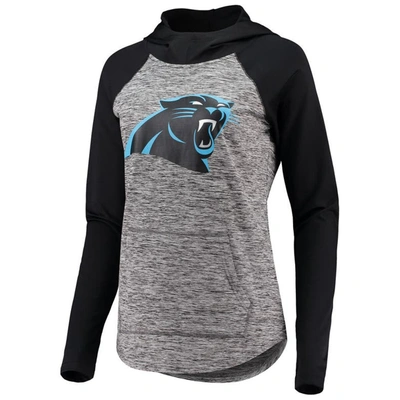 G-iii 4her By Carl Banks Women's Heathered Gray-black Carolina Panthers Championship Ring Pullover Hoodie In Heather Gray-black