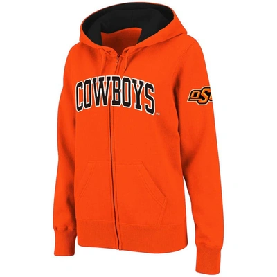 Colosseum Women's Stadium Athletic Orange Oklahoma State Cowboys Arched Name Full-zip Hoodie