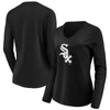Fanatics Women's Black Chicago White Sox Official Logo Long Sleeve V-neck T-shirt In Black