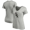 Fanatics Women's Heathered Gray Chicago White Sox Core Official Logo V-neck T-shirt In Heather Gray
