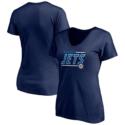 Fanatics Women's Navy Winnipeg Jets Mascot In Bounds V-neck T-shirt