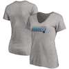 FANATICS FANATICS BRANDED HEATHERED GRAY CHARLOTTE HORNETS PLUS SIZE MASCOT IN BOUNDS V-NECK T-SHIRT