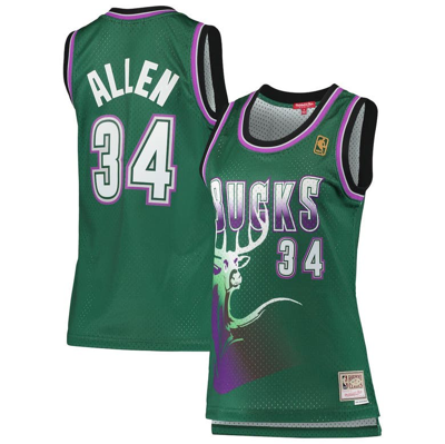 Mitchell & Ness Ray Allen Green Milwaukee Bucks 1996/97 Hardwood Classics Swingman Jersey