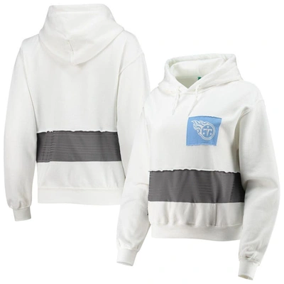 REFRIED APPAREL REFRIED APPAREL WHITE TENNESSEE TITANS SUSTAINABLE CROP DOLMAN PULLOVER HOODIE