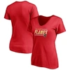 Fanatics Branded Red Calgary Flames Plus Size Mascot In Bounds V-neck T-shirt In Red