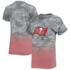 OUTERSTUFF JUNIORS GRAY/RED TAMPA BAY BUCCANEERS BETH CAMO DIP-DYE T-SHIRT