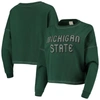 CHICKA-D CHICKA-D GREEN MICHIGAN STATE SPARTANS VINTAGE JERSEY BOXY BIG LONG SLEEVE T-SHIRT