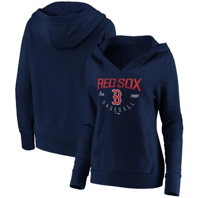 Fanatics Branded Navy Boston Red Sox Core Live For It V-neck Pullover Hoodie