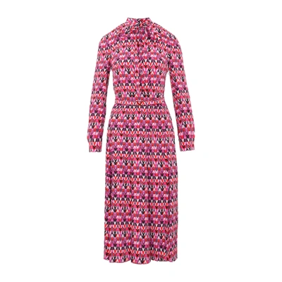 Valentino Optical Print Shirtdress In Pink/multicolour