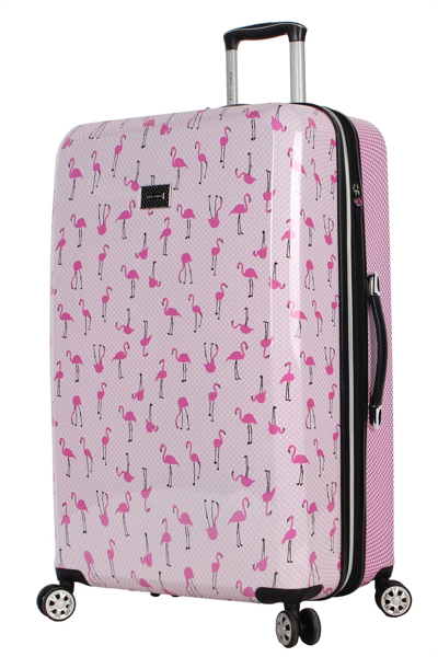 Betsey Johnson Flamingo Strut Checked Expandable Spinner In Multi