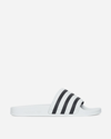 Adidas Originals Island Club Adilette 22 Ribbed Slides In White/cblack