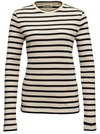 Jil Sander Striped Ribbed Cotton T-shirt In Neutral