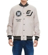 Enterprise Japan Beige Varsity Jacket With Patches In Beige