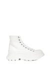 Alexander Mcqueen Logo Tread Slick Ankle Boots In White
