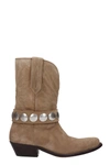 GOLDEN GOOSE WISH STAR TEXAN ANKLE BOOTS IN LEATHER COLOR SUEDE