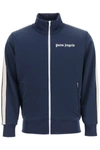 Palm Angels Navy Polyester Classic Track Sweatshirt In Mixed Colours
