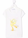 Monnalisa White Cotton T-shirt With Tweety Print