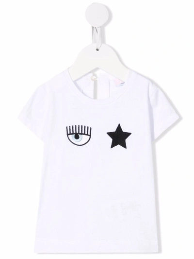 Chiara Ferragni Babies' White New Born T-shirt With Print