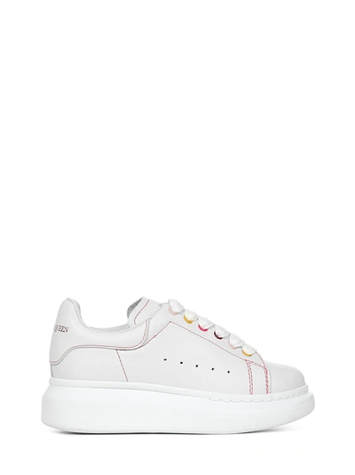 Alexander Mcqueen Kid White Oversize Trainers With Multicolor Eyelets