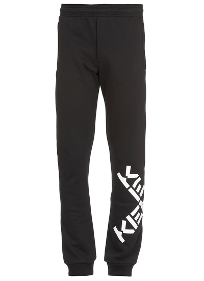 Kenzo Logo Printed Elastic Waist Jogging Pants In Black
