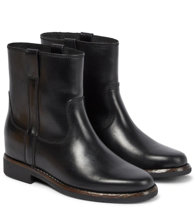 Isabel Marant Susee Leather Ankle Booties In Black