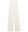S Max Mara Maremma Cotton Blend Wide Pleated Pants In Milk