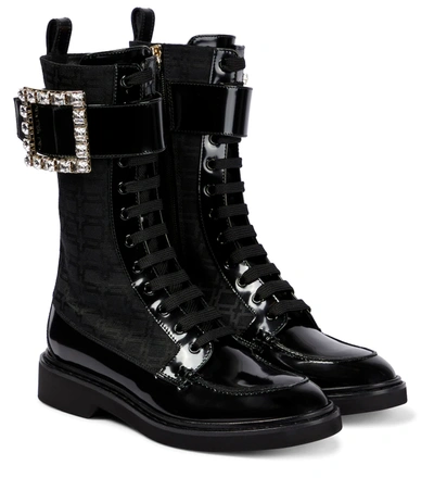Roger Vivier Viv' Rangers Strass Ankle Boots In Nero