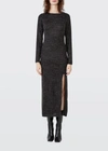 Bardot Melangé Knit Long Sleeve Dress In Charcoal