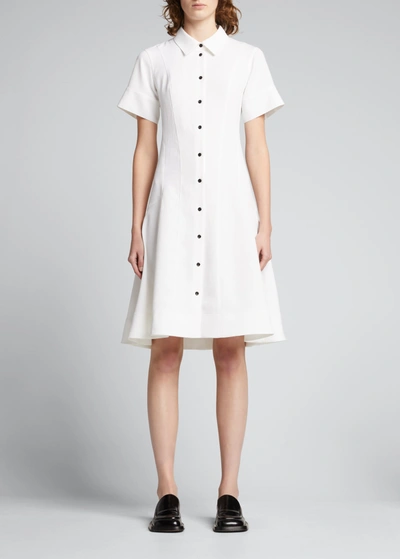 Proenza Schouler White Label Short-sleeve A-line Shirtdress In Off White