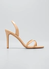 Veronica Beard Analita Patent Leather Halter Sandals In Sand