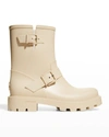 Jimmy Choo Yael Combat Boots In Beige Rubber/plasic In Barley