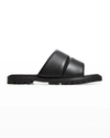 Staud Astro Leather Flat Sandals In Black
