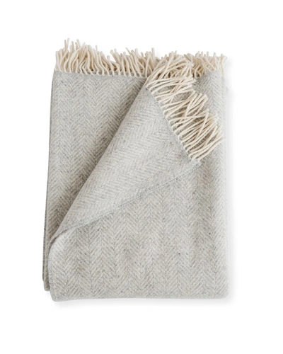 Evangeline Linens Herringbone Throw, Fog