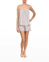 Everyday Ritual Ivy Poppy Short Pajama Set In Mist