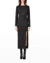 Bardot Melangé Knit Long Sleeve Dress In Charcoal