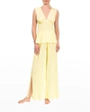 Everyday Ritual Julia Sleeveless Pajama Set In Lemoncello