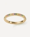 MONICA VINADER 18CT GOLD PLATED VERMEIL SILVER SKINNY SAPPHIRE ETERNITY RING