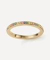 Monica Vinader Skinny Gem-set 18ct Gold-plated Vermeil Sterling-silver Eternity Ring In Gold