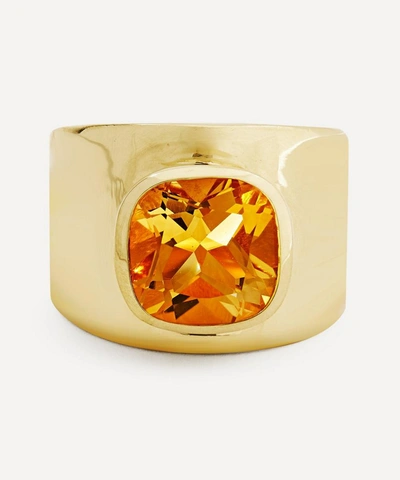 Adore Adorn Gold Plated Vermeil Silver Lilly Citrine Ring