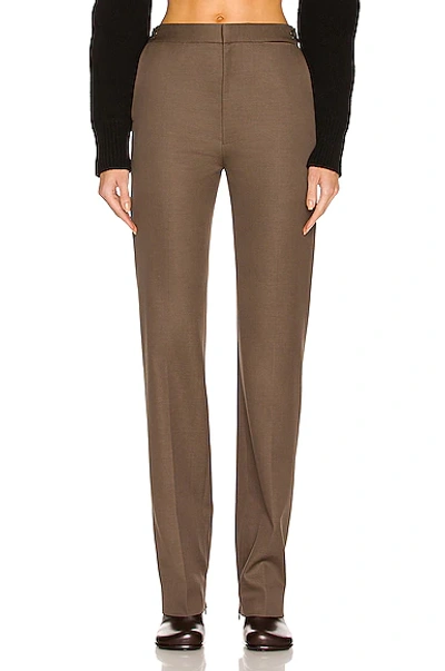 Bottega Veneta Grain De Poudre Stretch Trouser In Milkweed